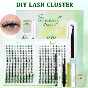 DIY Manga Lash Cluster Kit, Fairy Lash Kit, Cutesy, Soft & Lightweight, Anime Eyelash Extension, 0.07D, D Curl, Lash Clusters Kit with Bond&Seal, Remove, Tweezers, Brush, Micro swabs, Easy DIY Salon Look at Home Long-Lasting Glam for Beginners