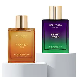 Honey Heat Night by BellaVita Luxury | Perfume Combo Gift Set | 2×100 ml | Night Fever & Honey Oud | Long Lasting Eau De Parfum | Vegan & Cruelty Free