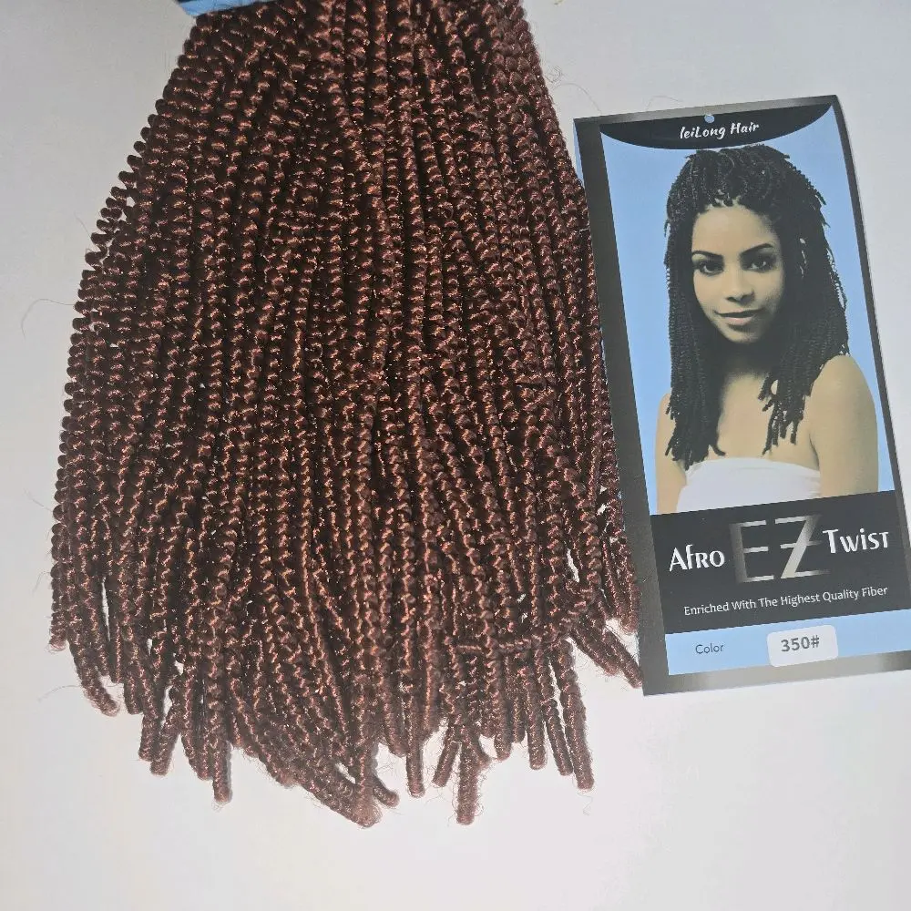 Hair Afro EZ Twist Kinky Braiding Hair Synthetic Knotless Braid for Ladies Color 350# High-Quality Fiber