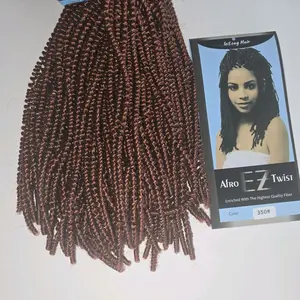 Hair Afro EZ Twist Kinky Braiding Hair Synthetic Knotless Braid for Ladies Color 350# High-Quality Fiber