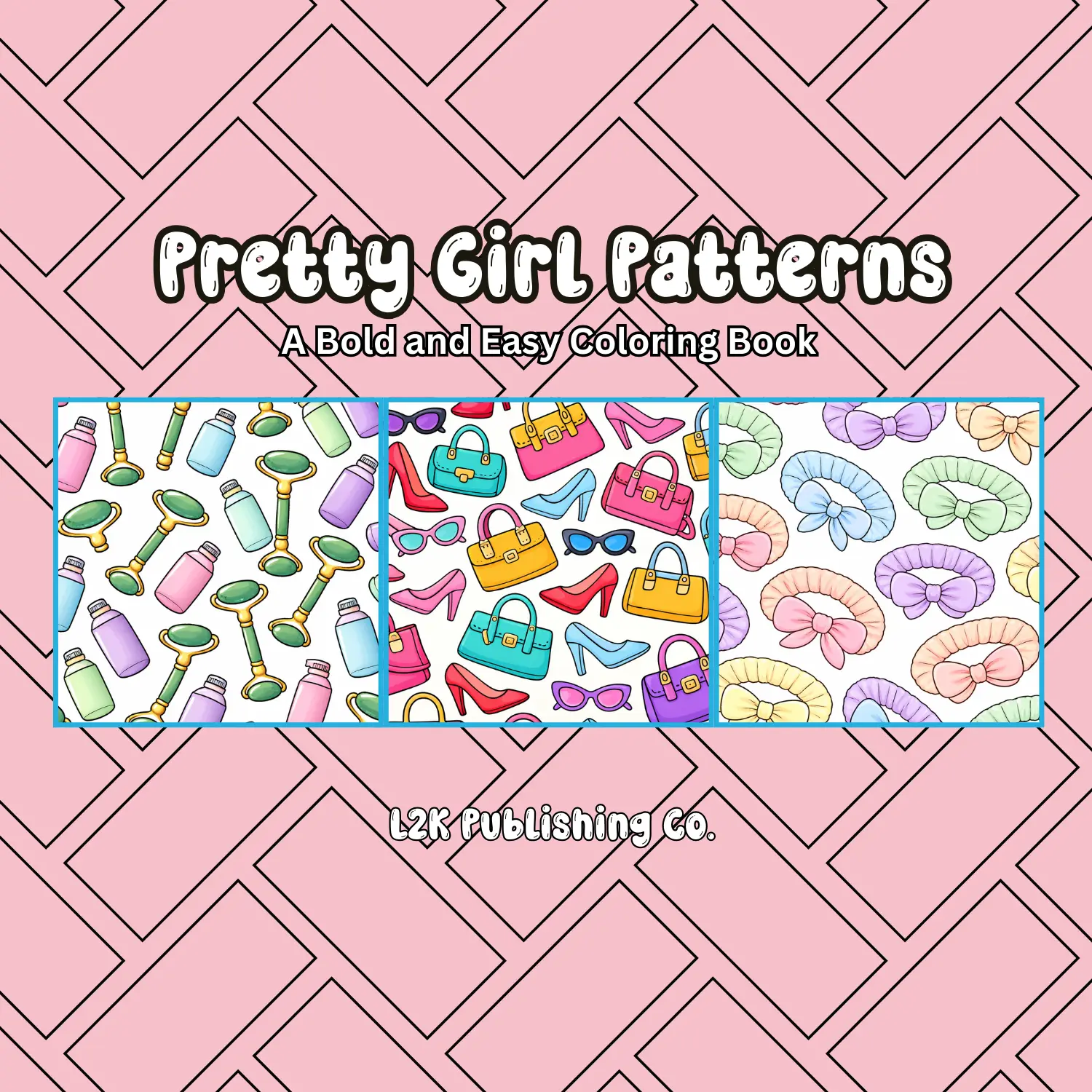 L2K Publishing Co. Pretty Girl Pattern Coloring Book 8.5x8.5 Inches 50 Pages