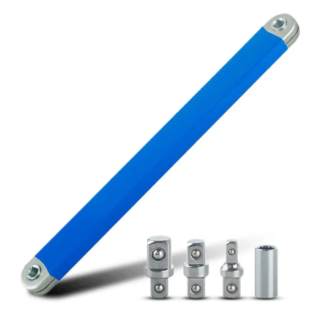 Offset Extension Wrench, Reach Extension Wrench with 1/2", 1/4" and 3/8" Square Drive Adapters, Offset Extension Wrench Impact, 1/4'' Bit Drive Adapte