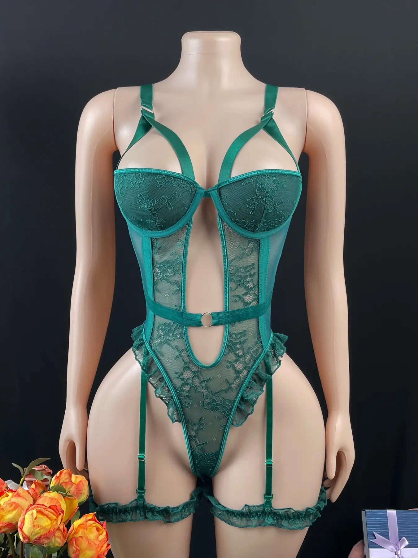 Fashion Sexy Women's Soft Supportive Lingerie Lace One-Piece Bodysuit with  Steel Support, Backless Design, Adjustable Straps, Comfortable and Stylish,  All Seasons Wear, Hot Lace Bodysuit - TikTok Shop