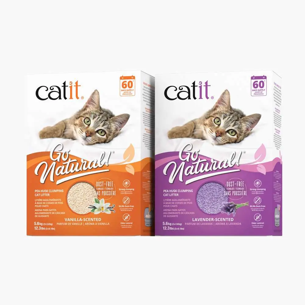 Catit Go Natural! Pea Husk Clumping Cat Litter | Lightweight, Dust Free, Easy Cl...