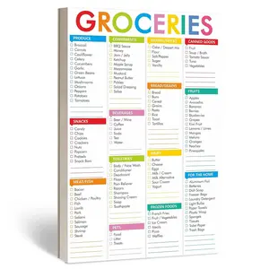 Hebayy 90 Sheets Fastcheck Grocery List Magnet Pad, 110 Printed Common Food for Fridge and Blank Grocery Shopping Spaces for Home. Size 6”x 9” Unknown Binding