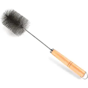 15-inch 2.5IN Tent Wood Burning Stove Pipe Cleaning Brush with Stainless Steel Bristles Chimney Cleaning Wire Brush for All Kinds of Pipe Cleaning