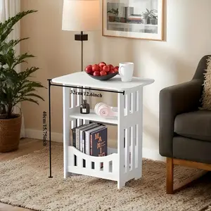 Storage Table, Double-Layer Dual-Tier Design with Superior Storage Capacity, Modern Minimalist, Suitable for Living Rooms Bedrooms and Studies, Keeps Clutter Organized While Saving Space