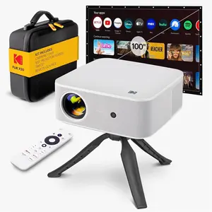 Kodak FLIK X20 Full HD Smart Projector Kit with 100" Screen, Tripod, Remote, Wi-Fi, EVA Case