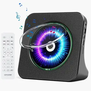Gueray Portable CD Player with Bluetooth, Stereo Speakers – Black & White