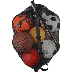 Keeble Outlets Soccer Ball Bag for Coaches and Players | Sports Equipment Bag or Beach Bag with Shoulder Strap | 30 * 40 inches Large Mesh Bag for Equipment Storage, Soccer Balls