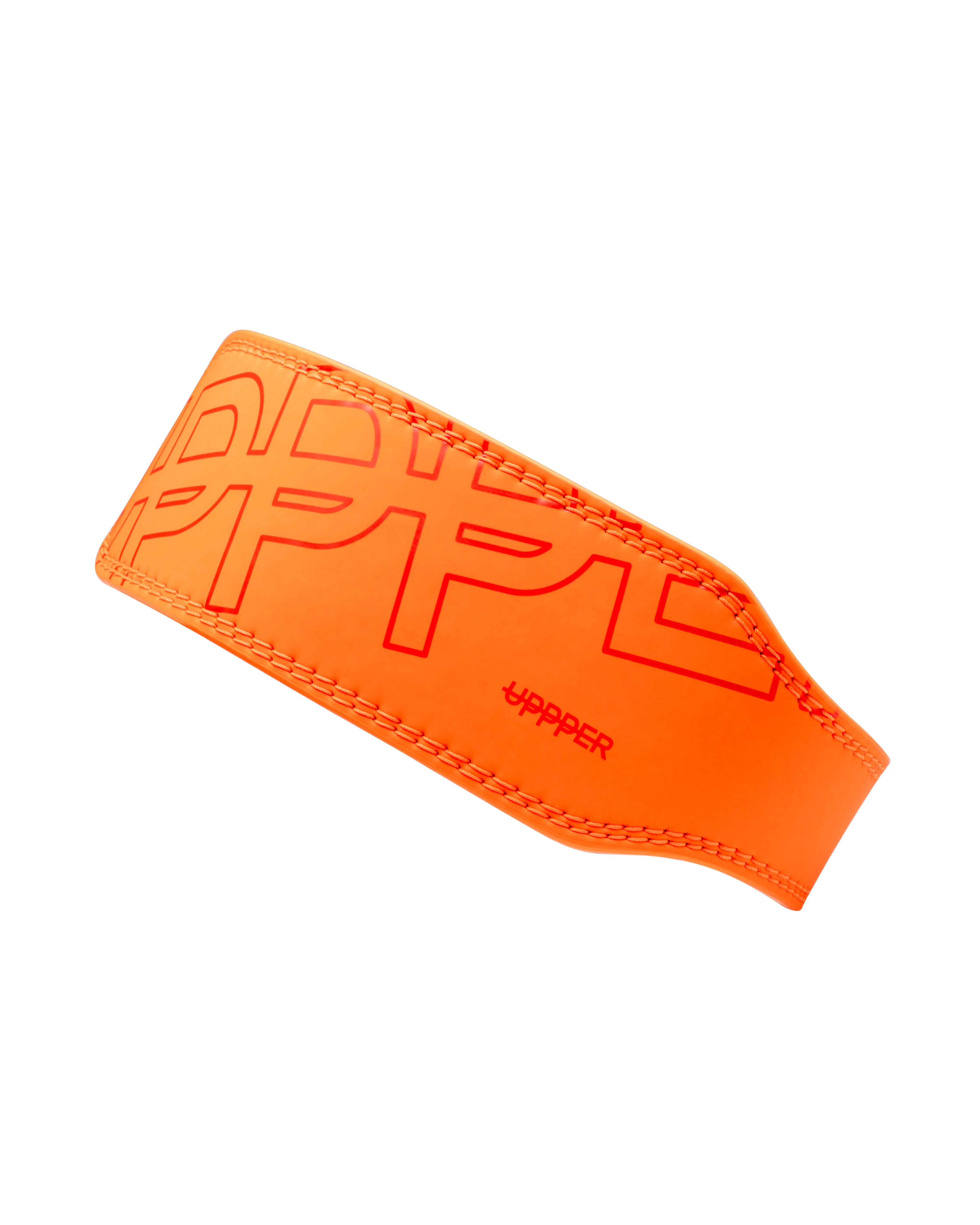 UPPPER Lifting Belt Neon Orange - Microfiber Leather, Double-Prong Buckle, 4" to 2.5" Tapered, Weightlifting Support