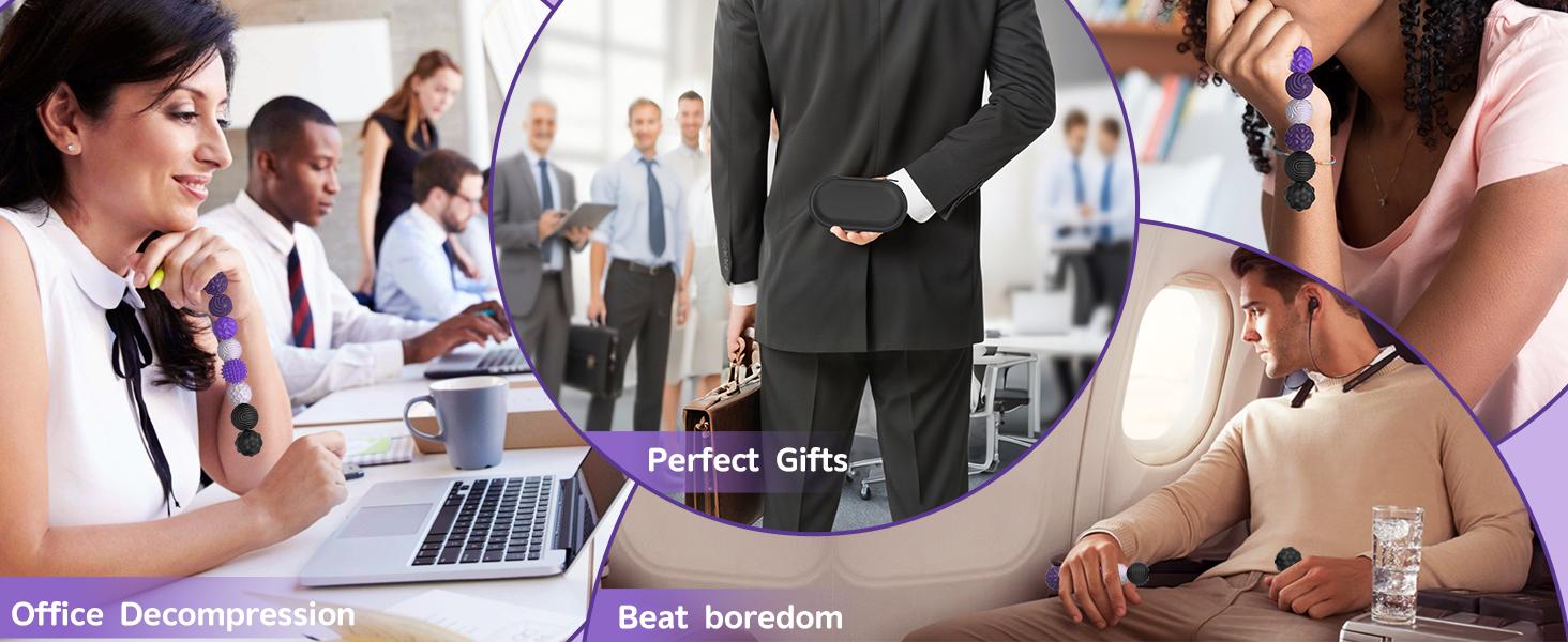 Silicone Magnetic Balls, Fidget Toys for Adults & Teens, 8PCS Stress Balls Sensory Toy, Quiet Magnet Desk Fidgets with Textured, ADHD Anxiety Relief Items, Fun Stocking Suffers Gifts