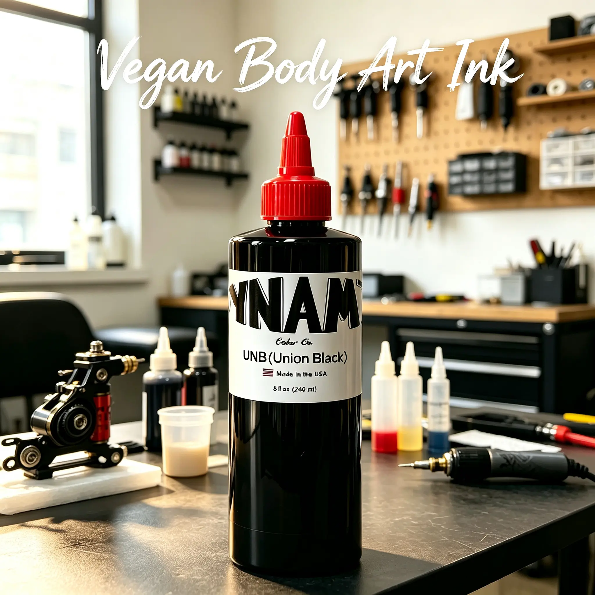 8oz Union Black Tattoo Ink, Professional Black Tattoo Ink for Outlining Shading & Blending, Premium Vegan Tattoo Supplies for Body Art