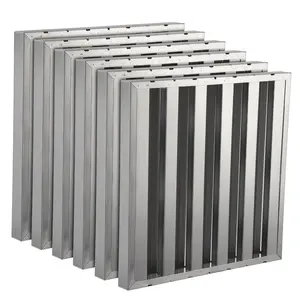6 Pack Commercial Hood Filters - 19.5"x24.5"x1.9'' 430 Stainless Steel, 5 Grooves Kitchen Range Hood Baffle Grease Filters for Restaurant Exhaust Systems, Easy to Clean