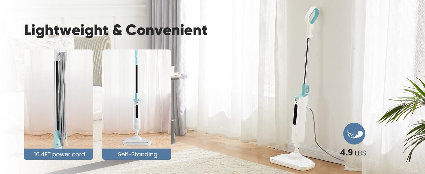 Mop for Floor Cleaning, Lightweight Floor Steamer Cleaner for Hardwood/Tile/Laminate Floors Carpet, 2 Washable Pad Home Care Mop for Floor Cleaning, Lightweight Floor Steamer Cleaner for Hardwood/Tile/Laminate Floors Carpet, 2 Washable Pad Home Care