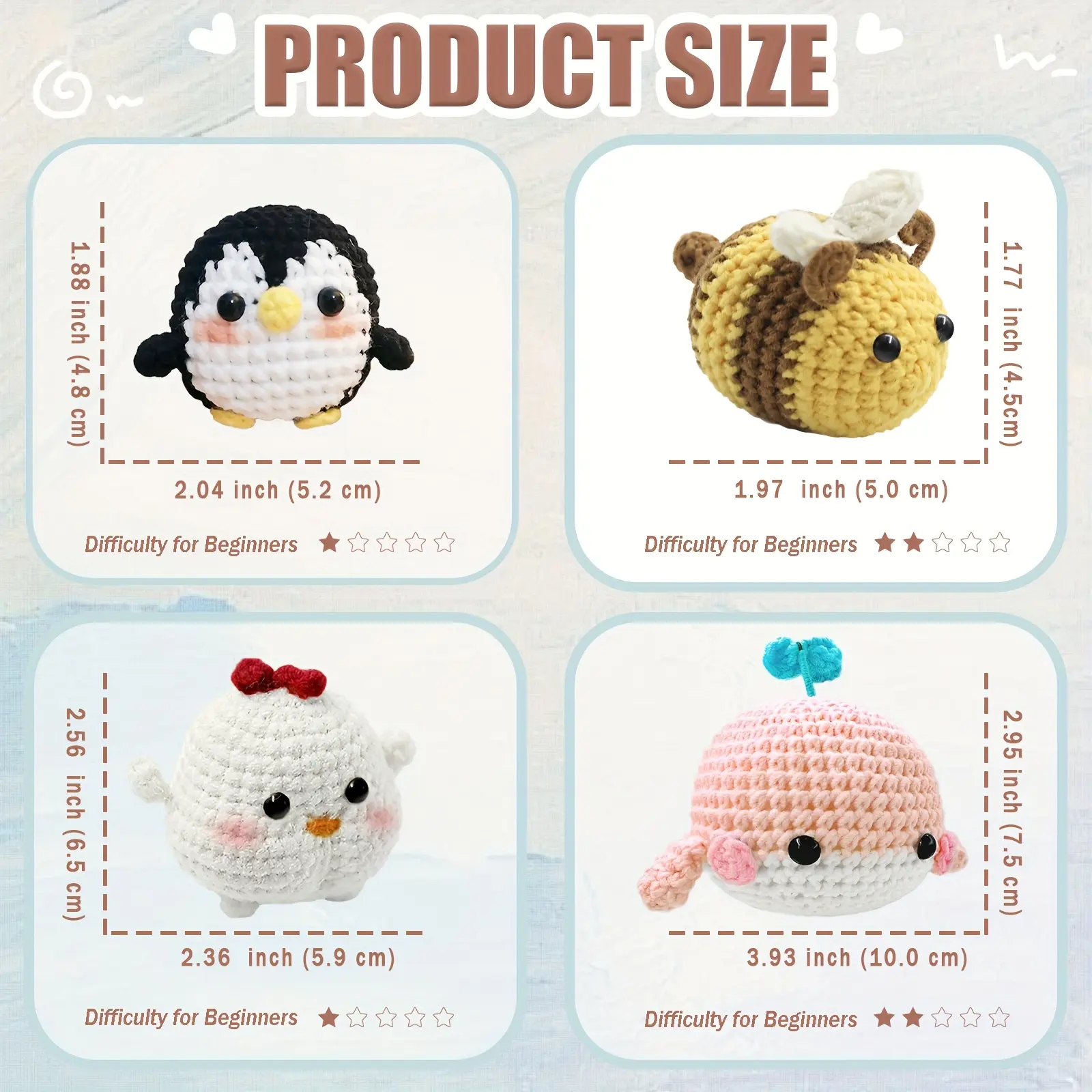 YAMAXIN Animals Crochet Gift Kit with Step-by-Step Video Tutorials