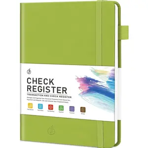 A5 Check Registers for Personal Checkbook, Ledger Transaction Registers Log Book for Small Business. Track Payments, Finances, Deposits, Debit Card and  Account - Green
