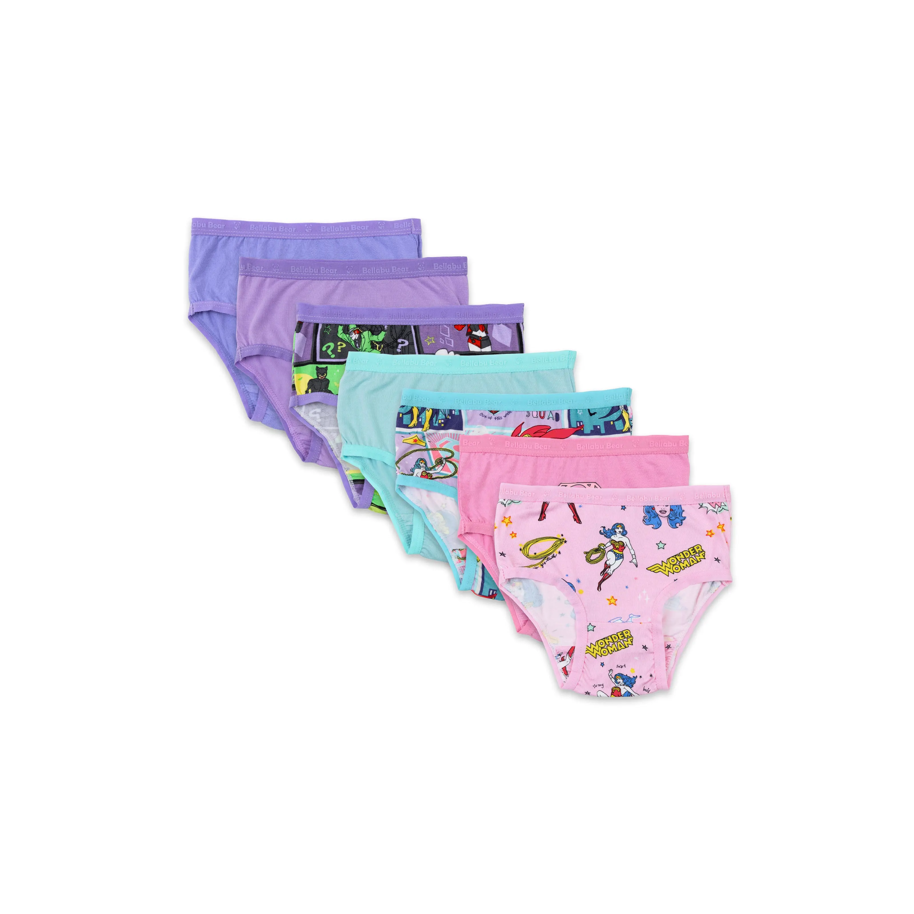 Bellabu Bear Wonder Woman Bamboo Girls' Underwear 7-Pack