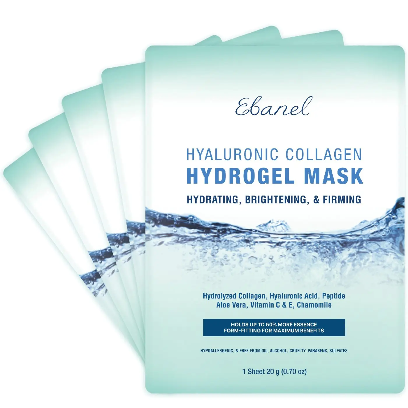 Instant Glow Boost, Ebanel Hydrogel Collagen Mask Set (5 Sheets) Instant Glow Boost, Ebanel Hydrogel Collagen Mask Set (5 Sheets)