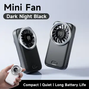 Mini Handheld Fan with LED Display – 5-Speed ​​Portable Turbo Fan for Women. USB Rechargeable, High-Speed ​​Cooling – Ideal for Travel and Makeup. The Perfect Gift. Portable Cooling.