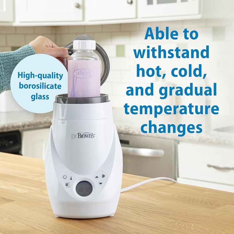 Anti-Colic Options+ Narrow Glass Baby Bottle with Level 1 Slow Flow Nipple BPA-Free 4 oz/120mL 2-Pack USA Made Heat Resistant Durable Borosilicate Glass