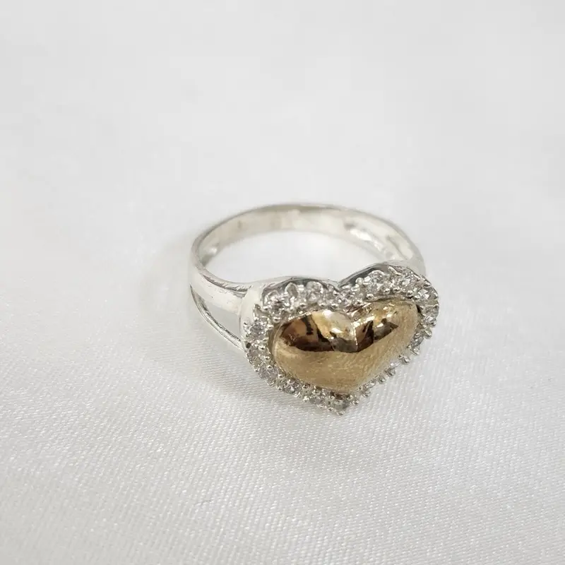 Hermoso Anillo de Plata con Oro Plata Colombiana Personalizable con Nombre Iniciales y Fechas Joyería Fina