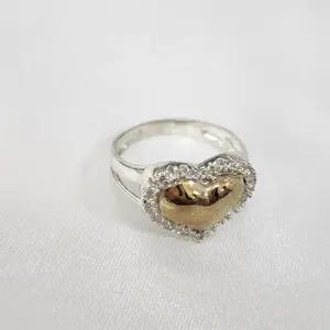 Hermoso Anillo de Plata con Oro Plata Colombiana Personalizable con Nombre Iniciales y Fechas Joyería Fina