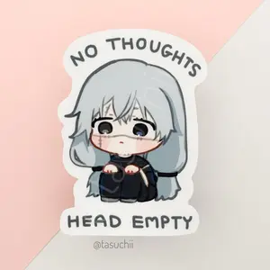No Thoughts Head Empty Anime Vinyl Sticker