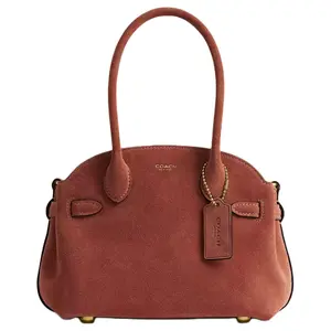 COACH Empire Carryall 21 Suede and Leather Tote Bag for Women in Clay