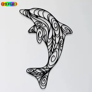 1pc Dolphin Metal Wall Art, Intricate Dolphin Statue Mural, Ideal Gift for New Year, Easter, Marine Life Enthusiasts, Weather-Resistant Metal Wall Decor Wall Sculptures, Perfect for Patio Wall & Garden Fence, Nautical Home Decor