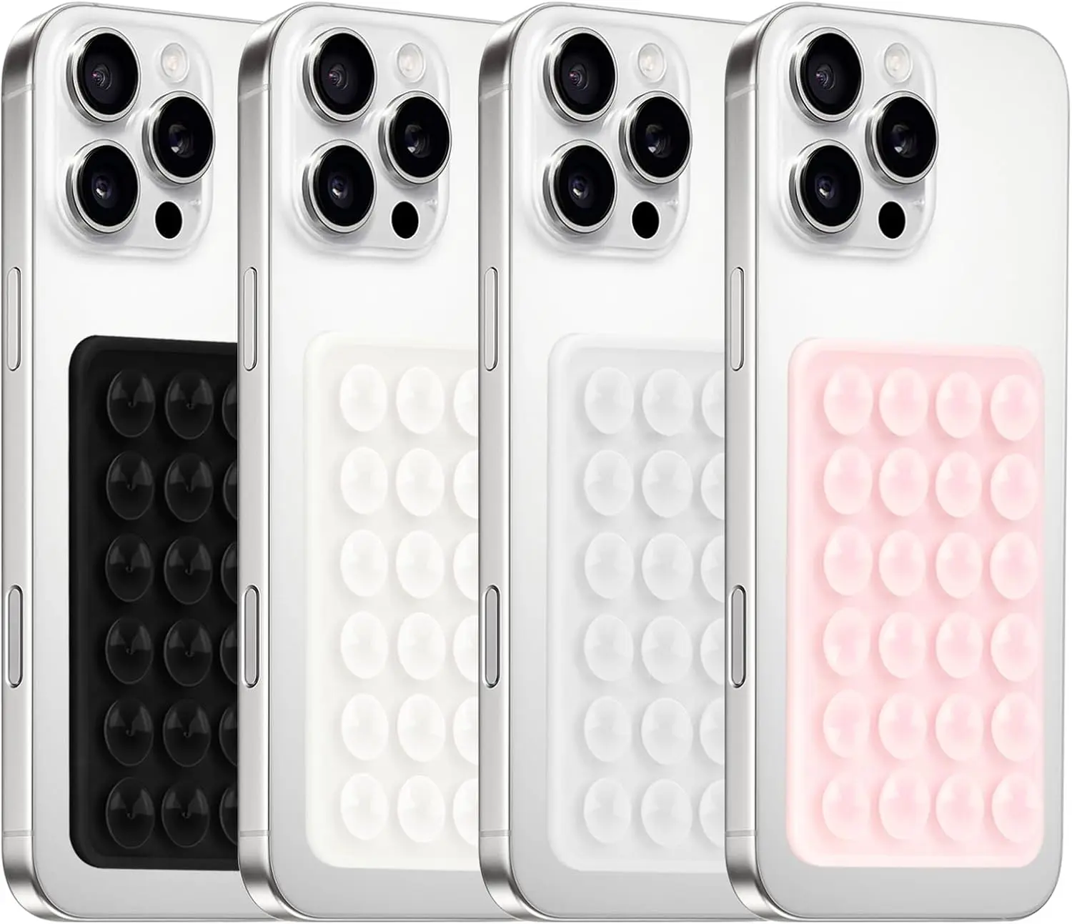 4Pack Double Sided Silicone Suction cup Phone Case Mount - Adhesive Stand, Universal adhesive phone back holder, Hands-Free Accessory Holder for Selfies, Videos (Mixed color) Octopus Vehicle Accessories, Multipurpose phone holder
