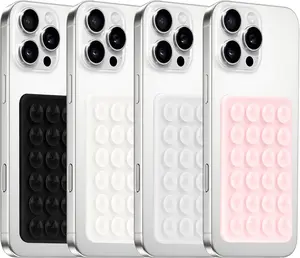 (New Deal) 4Pack Double Sided Silicone Suction cup Phone Case Mount - Adhesive Stand, Universal adhesive phone back holder, Hands-Free Accessory Holder for Selfies, Videos (Mixed color) Octopus Vehicle Accessories, Multipurpose phone holder Cellphone