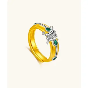 24K Gold Enchanted Emerald Ring