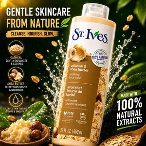 Oatmeal & Shea Butter Body Wash – Moisturizing Body Cleanser for Dry Skin
