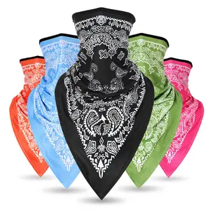 Ice Silk Cooling Cycling Triangle Face Mask Bandana for Men - UV Protection Neck Gaiter, Sun & Dust Shield for Motorcycle Riding, Hiking