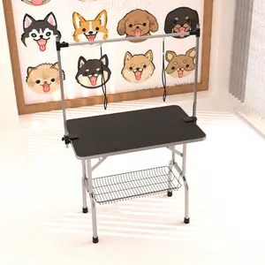 Professional Dog Pet Grooming Table Adjustable Heavy Duty Portable w/Arm & Noose & Mesh Tray