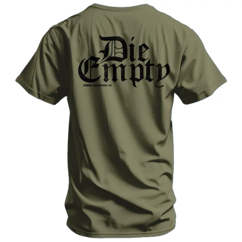 COMBAT IRON Men's Crew Neck Short-Sleeve Athletic Tapered Cotton Graphic T-Shirt - All Seasons, Gym Wear, Machine Washable Menswear Top