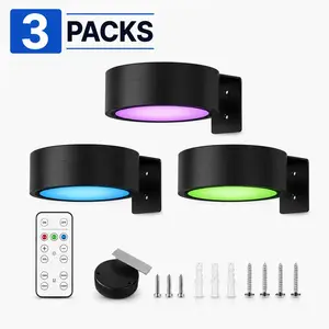 RGB Picture Frame Lights Battery-Powered, Wireless Magnetic Wall Art Lights with Remote Control Dimmable & Timer Functions Ideal for Picture Frames and Artwork 6-Pack / 3-Pack  Black