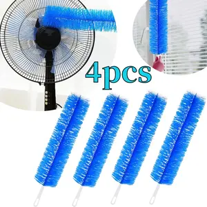 4 Pack Cobweb Duster Set,Bendable Plastic Fan Duster,Reusable Head Ceiling Brush Microfiber Dirt Remover for Fan Air Conditioning Home Vents Shutters,Christmas Party Gifts,Hand Tools Kits