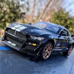 1:24 Ford Mustang Shelby GT500 Viper Alloy Sports Car Model Diecast Metal Toy Racing Car Vehicle Model Sound and Light Kids Gift