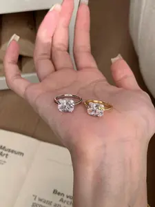 [Kitty Cat] Adorable Kitty Cut 3CT Grade 6A High Carbon Ring Jewelry in 925 Sterling Silverfor Women Engagement Wedding Gift Luxury