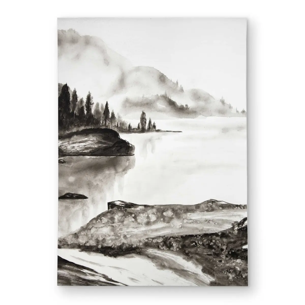 Begin Home Decor C1ROAR57WNXO2V 5 x 7 ft. Peaceful Landscape - Scandinavian Trees Outdoor Rectangle Area Rug