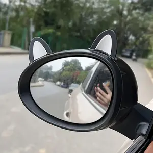 Cute Cat Ear Shape Buns Car Steering Wheel Decor, Adhesive Dashboard Decoration Strip, Plastic Interior Vehicle Car Accessories