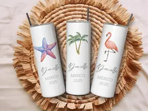 [Add Name, Vacation, Year in Notes] Custom Vacation Tumbler - Personalized Name - Matching Beach Vacation - Spring Break - Bachelorette Girls Trip 20oz 40oz Tumblers