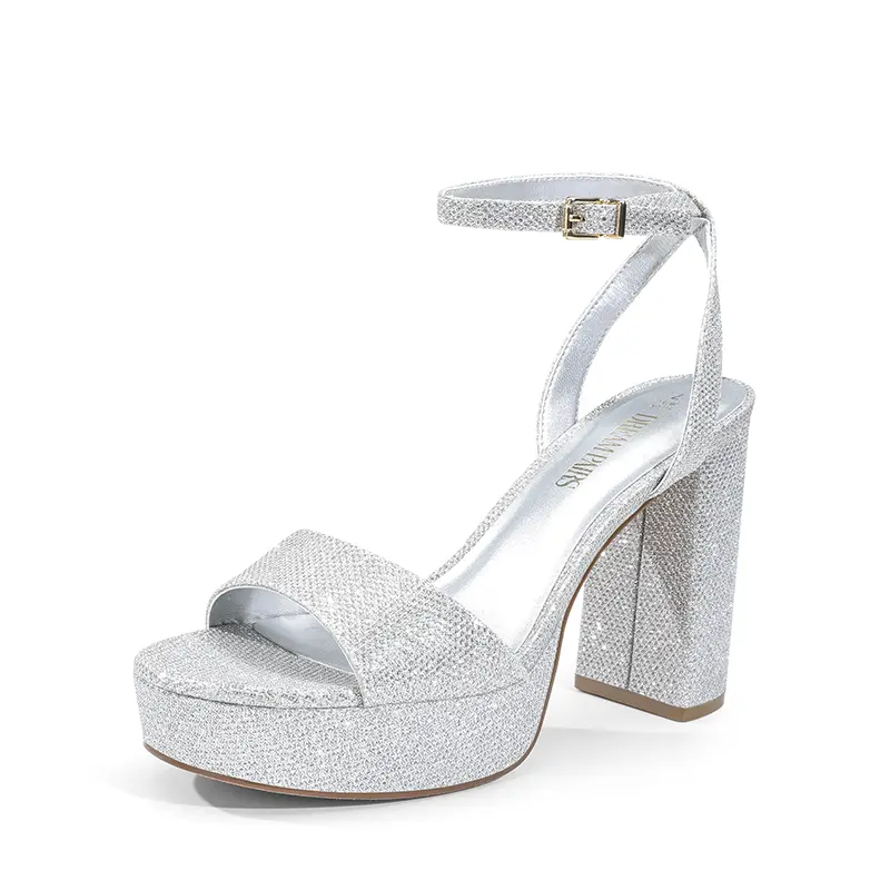 Dream Pairs Women's Elegant Chunky Block Heels, Platform Sandals with Ankle Strap, Cushioned Dress Shoes for Evening & Party, Block High Heels, Elegant Party Shoes, Chunky Heeled Shoe