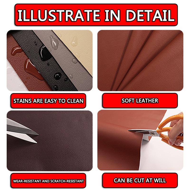 【20x54 INCH】sofa Self Adhesive Leather Repair Patch for Furniture and DIY Lovers Large Professional Sheet for Couch Sofa and Car Seat Renovation with Strong Glue