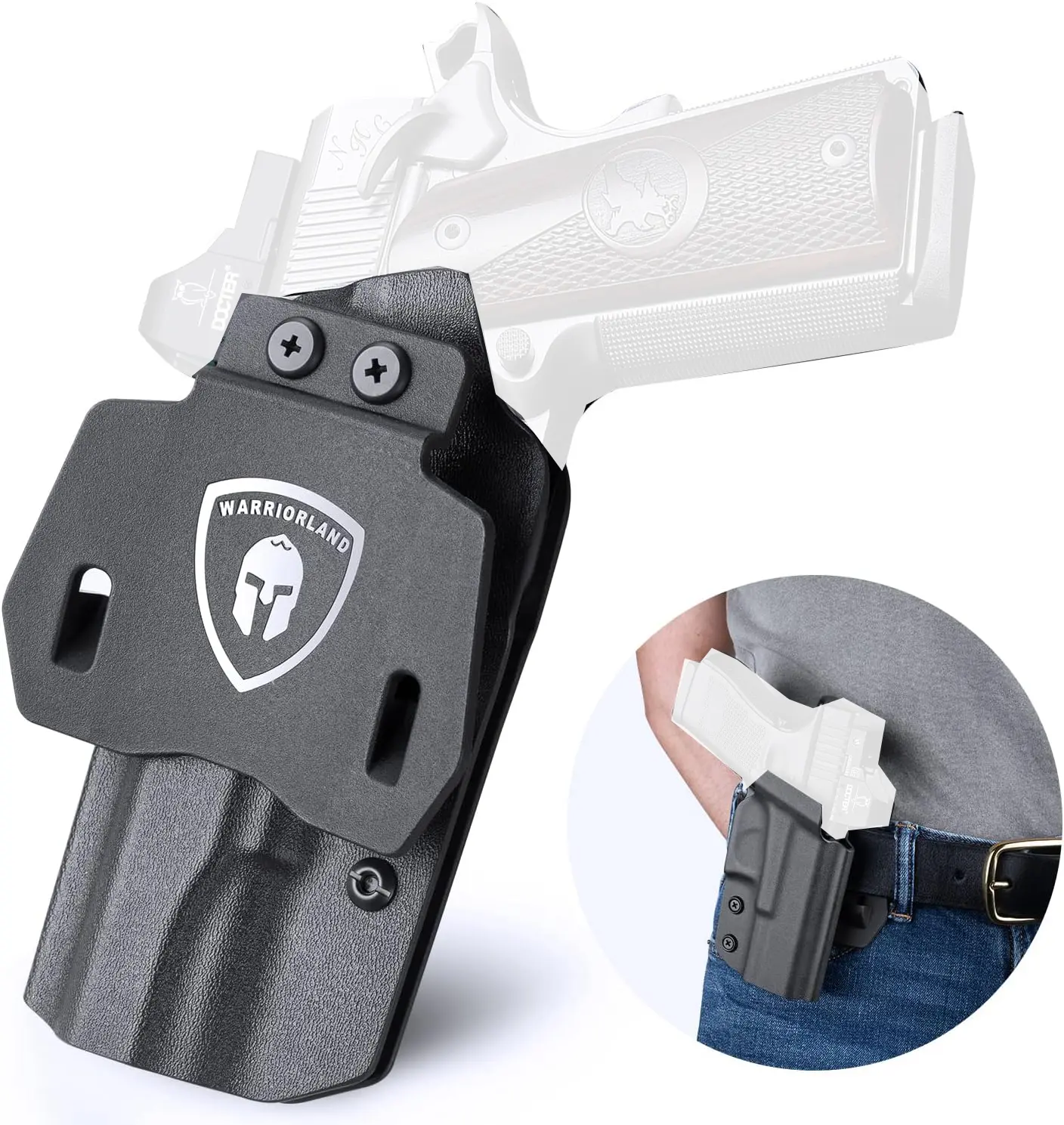 WARRIORLAND OWB Kydex Holster For 1911 5'' No Rail,Optic Cut , Colt/Kimber/Springfield/S&W/Ruger/Taurus,Outdoor Leisure Equipment Open Bottom