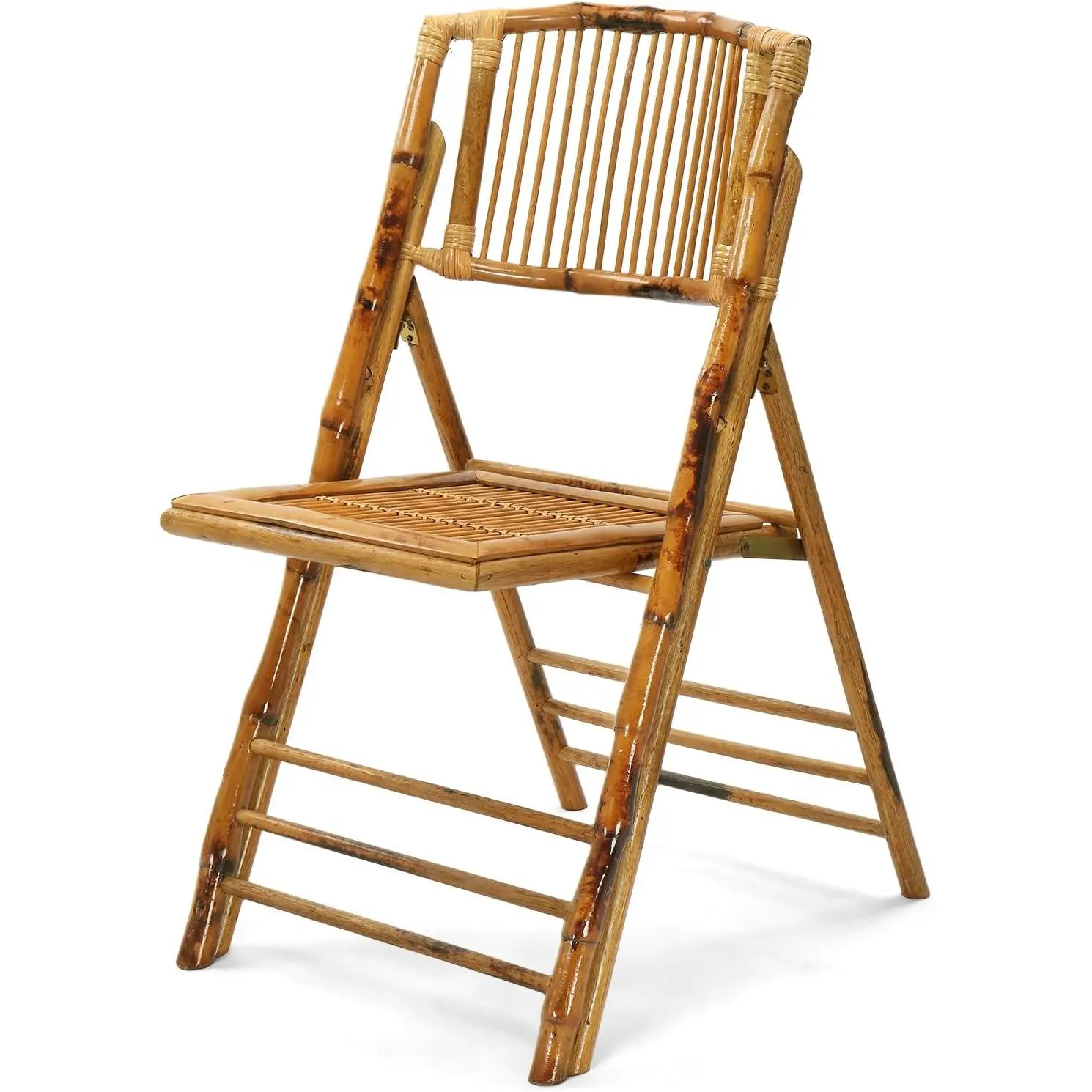 VINGLI Armless Bamboo Folding Dining Chair - Durable, Comfortable Seat Furniture for Home, Indoor/Outdoor Patio Use, Assembly Required, 1 Pack
