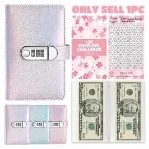 2026 Savings Challenge Book, Equipped with a Password Lock for Security,100 Envelope, a Glossy Money Organizer, And a Portable Wallet, Savings Challenge Planner, The perfect Mother's Day/Valentine's Day/Birthday/Graduation/New Year Gifts