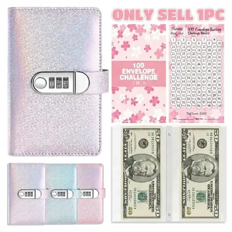 2026 Savings Challenge Book, Equipped with a Password Lock for Security, 100 Envelope Savings Books, a Money Organizer, And a Portable Wallet, Savings Challenge Planner, The perfect Mother's Day/Valentine's Day/Birthday Gifts